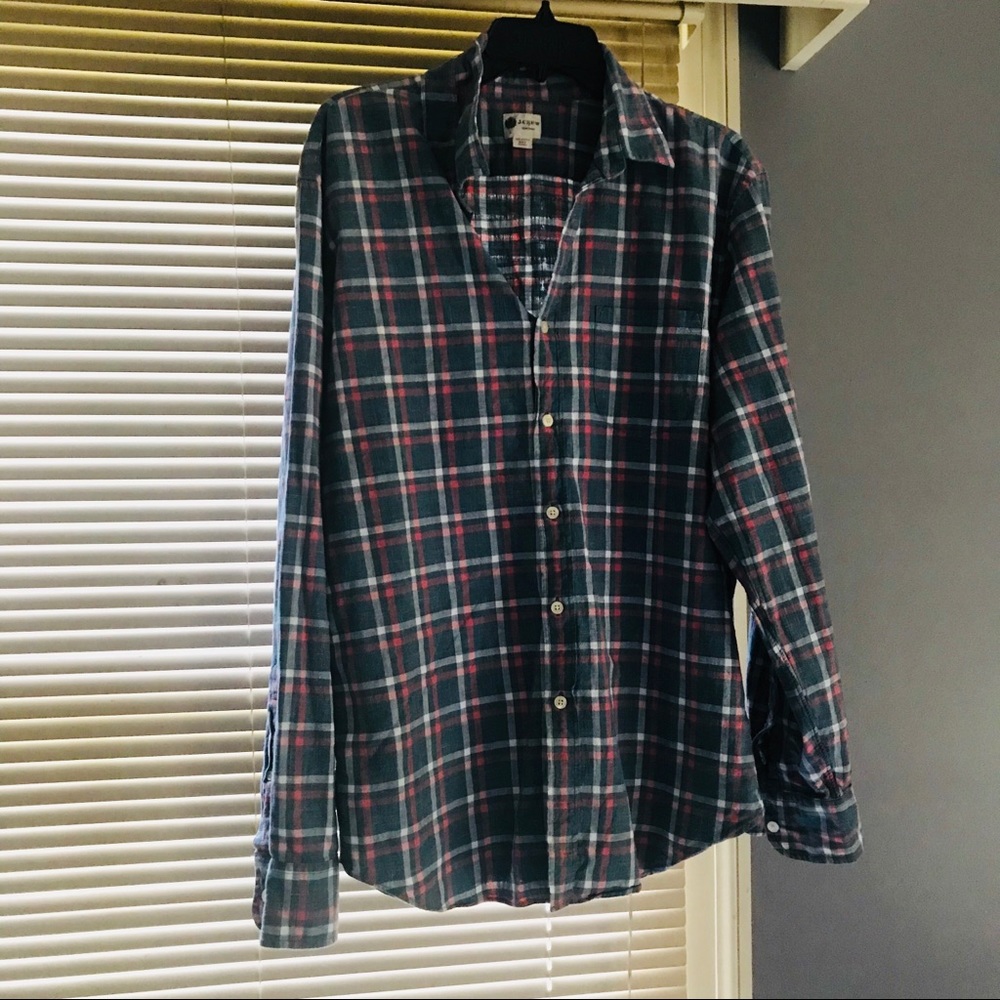 J. CREW Men’s Plaid Washed Shirt Sz L - Picture 6 of 8